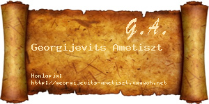 Georgijevits Ametiszt névjegykártya